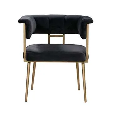 TOV Furniture Astrid Ultra Modern Barrel Back Velvet Upholstered Side Chair, 26" Grey