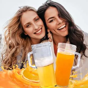 24oz Glass Cups with Lids and Straws - Tumbler glass cup with bamboo lids and straw 4 pack