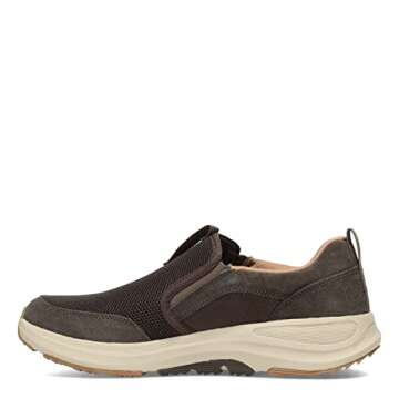 Skechers Men's Go Walk Outdoor-Athletic Slip-On Trail Hiking Shoes with Air Cooled Memory Foam, Brown, 11