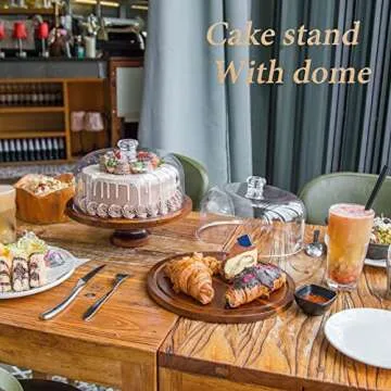 Elegant Footed Cake Stand with Lid and Dome