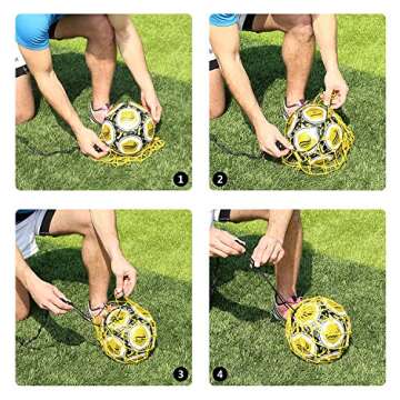 PodiuMax Hands-Free Soccer Kick/Throw Trainer, New Ball Locked Net Design, Adjustable Waist Belt & Cord Suit for All Levels (Fits Ball Size 3, 4, 5)