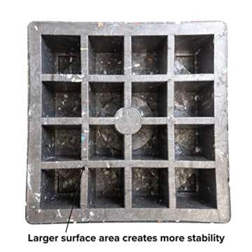 4-Pack OX BLOX MAXX Heavy Duty Trailer Jack Block - 10.5x10.5x4.5 Inches - 6.8 lbs Weight - 5th Wheel RV Jack Block for 9" Round Feet - 9" and Smaller Feet Nest Securely Within Ridges