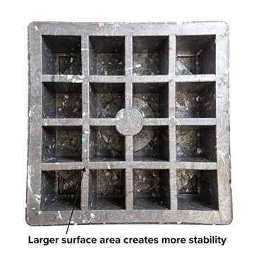 4-Pack OX BLOX MAXX Heavy Duty Trailer Jack Block - 10.5x10.5x4.5 Inches - 6.8 lbs Weight - 5th Wheel RV Jack Block for 9" Round Feet - 9" and Smaller Feet Nest Securely Within Ridges