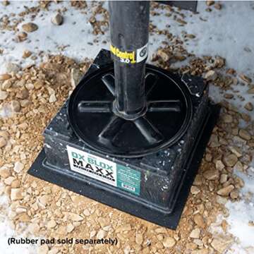 4-Pack OX BLOX MAXX Heavy Duty Trailer Jack Block - 10.5x10.5x4.5 Inches - 6.8 lbs Weight - 5th Wheel RV Jack Block for 9" Round Feet - 9" and Smaller Feet Nest Securely Within Ridges