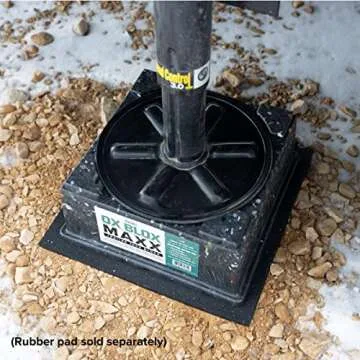4-Pack OX BLOX MAXX Heavy Duty Trailer Jack Block - 10.5x10.5x4.5 Inches - 6.8 lbs Weight - 5th Wheel RV Jack Block for 9" Round Feet - 9" and Smaller Feet Nest Securely Within Ridges