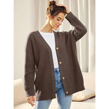 Trendy Oversized EFAN Women's Cardigan Sweaters for 2025