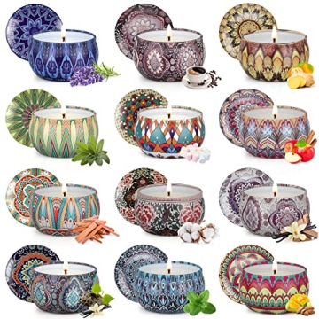 12 Pack Scented Candles Gifts Set for Women, 2.5 oz Soy Wax Aromatherapy Candles for Home Decoration...