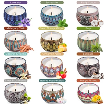 Elegant 12 Pack Scented Candles Gift Set for Women
