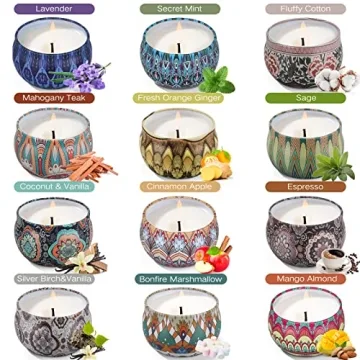 Elegant 12 Pack Scented Candles Gift Set for Women