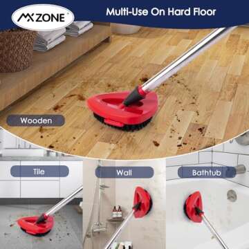 MXZONE Scrubber Mop Head Replacement for O Cedar EasyWring 1 Tank System, Shower Floor Spin Mop Scrub Brush Head, Hard Bristle Cleaning Brush for Bathroom Kitchen Tile, Not Fit RinseClean