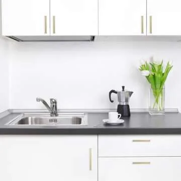 POVEFONK 10 Pack 5 inch(128mm) Brushed Brass Kitchen Cabinet Handles Knurled Cabinet Pulls Gold Drawer Pulls Kitchen Cabinet Hardware Kitchen Handles Drawer Pulls Dresser Handles