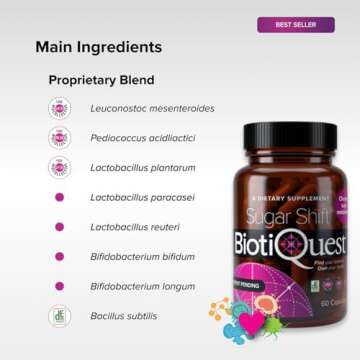 BiotiQuest Sugar Shift Probiotics - 22 Billion CFU, Gluten-Free