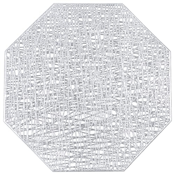 U'Artlines Octagonal Placemats Hollow Out Mats Vinyl Non-Slip Heat Insulation Kitchen Table Mats (Oc...