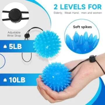 Hand Grip Strenthener - Squeeze Balls for Hand Therapy Set (5LB+10LB), Hand Exercise Ball for Physical Therapy, Elderly, Weak Hand, Arthritis, Stroke, Carpal Tunnel