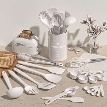 Kitchen Utensils Set, Umite Chef 22Pcs Silicone Cooking Utensils Set, Heat Resistant Silicone Kitche...