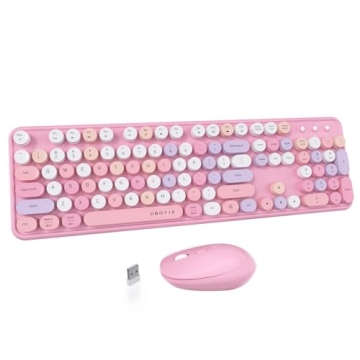 UBOTIE Retro Keyboard and Mouse Combo - Colorful, Stylish & Functional