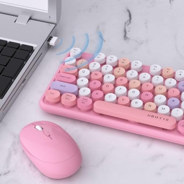 UBOTIE Retro Keyboard and Mouse Combo - Colorful, Stylish & Functional