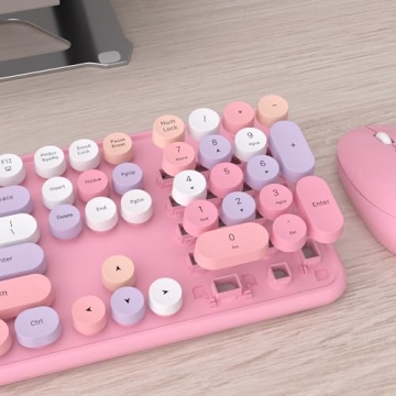 UBOTIE Retro Keyboard and Mouse Combo - Colorful, Stylish & Functional