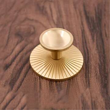 LBFEEL 4 Pack Brass Backplate with Gold Knob Cabinet Pulls Brushed Brass Drawer Dresser Knobs Kitche...