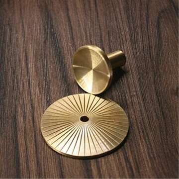 LBFEEL 4 Pack Brass Backplate with Gold Knob Cabinet Pulls Brushed Brass Drawer Dresser Knobs Kitchen Cabinet Handle Hardware (4, Gold)