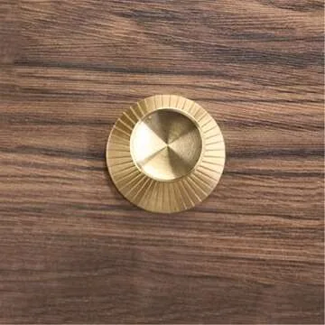 LBFEEL 4 Pack Brass Backplate with Gold Knob Cabinet Pulls Brushed Brass Drawer Dresser Knobs Kitchen Cabinet Handle Hardware (4, Gold)