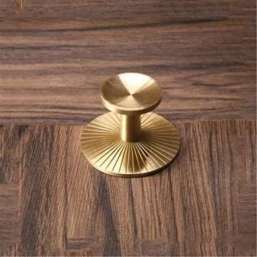 LBFEEL 4 Pack Brass Backplate with Gold Knob Cabinet Pulls Brushed Brass Drawer Dresser Knobs Kitchen Cabinet Handle Hardware (4, Gold)