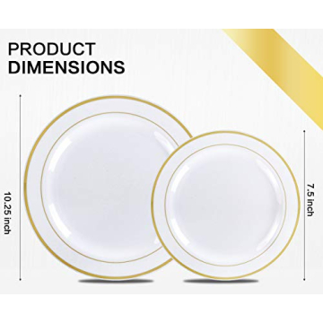 MCIRCO Gold Dinnerware Set - 350 Piece Disposable Set