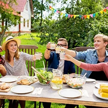 MCIRCO Gold Dinnerware Set - 350 Piece Disposable Set