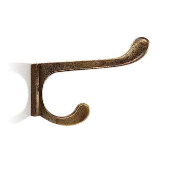 CRAFTSMAN ROAD Vintage Cast Iron Wall Hooks (Antique Brass Finish, Set of 4) - Rustic, Farmhouse Coat Hooks | Great for Coats, Bags, Towels, Hats | Classic Stout