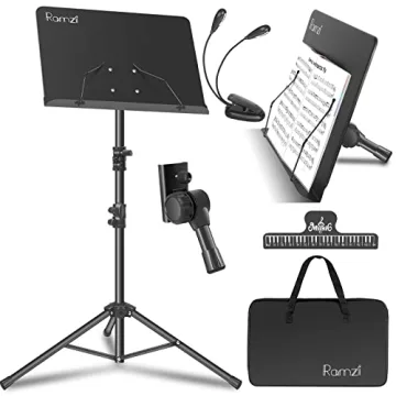 Portable Ramzi Music Stand 5-in-1 with Light & Carrying Bag
