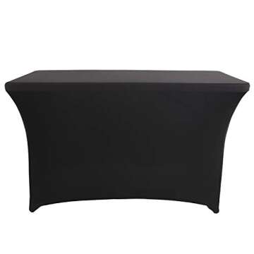 LZY Spandex Fitted Stretch Table Cover for Folding Tables - Ideal for Parties