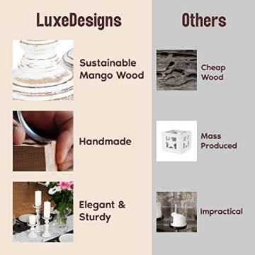 Large Candle Holders Set for Rustic Home Decor