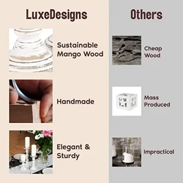 Large Candle Holders Set for Rustic Home Decor