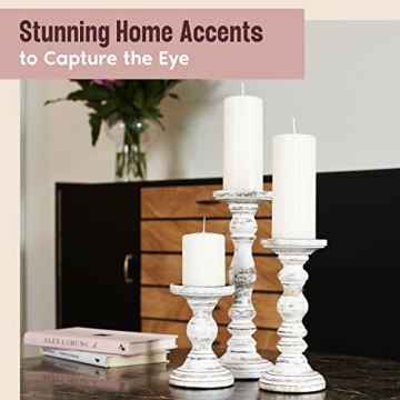 Large Candle Holders Set for Rustic Home Decor