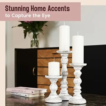 Large Candle Holders Set for Rustic Home Decor
