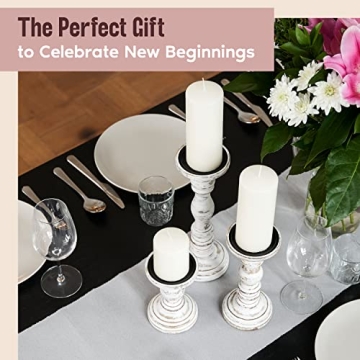 Large Candle Holders Set for Rustic Home Decor