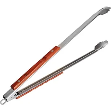 Extra Long Grill Tongs with Rosewood Handles 22 Inch