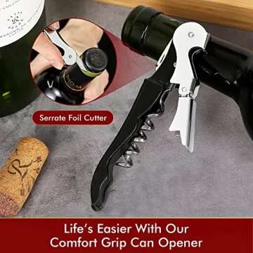 Kit-Home Professional Waiter Corkscrew Wine Openers Set (4 PCS),Upgraded with Heavy Duty Stainless Steel Hinges Wine Key for Restaurant Waiters, Sommelier, Bartenders