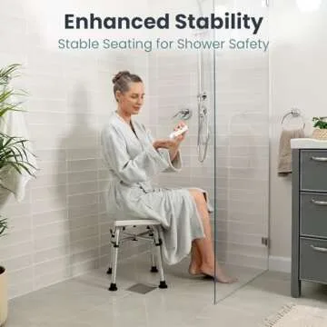 Pelegon Shower Stool - Adjustable Height and Sturdy Design for Comfortable Bathing