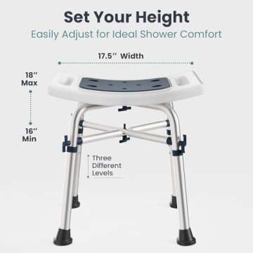 Adjustable Pelegon Shower Stool for Stable Bathing Experience