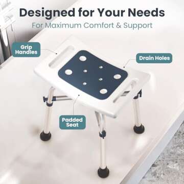 Adjustable Pelegon Shower Stool for Stable Bathing Experience