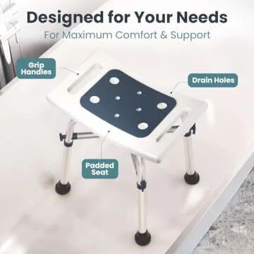 Adjustable Pelegon Shower Stool for Stable Bathing Experience