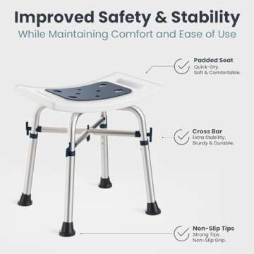 Adjustable Pelegon Shower Stool for Stable Bathing Experience