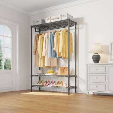 VIPEK V1S Wire Garment Rack 3 Tier Heavy Duty Clothes Rack for Hanging Clothes Portable Closet with ...