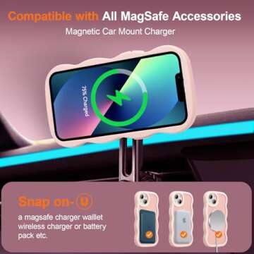 UEEBAI Magnetic for iPhone 14 Pro Max Case, Cute Cover Compatible with MagSafe, 2025 Clear Wave Desi...