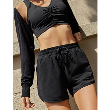 Comfy CRZ YOGA Women's Casual Sweat Shorts with Pockets