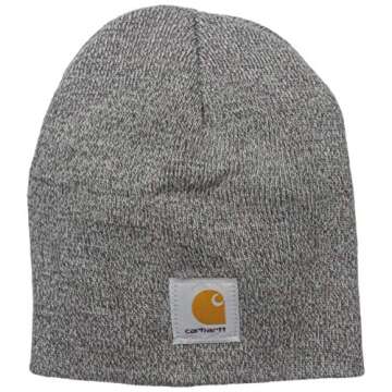 Carhartt Men's Knit Beanie, Heather Grey/Coal Heather, One Size