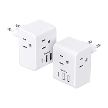 6-in-1 EU Travel Plug Adapter with USB-C Fast Charge