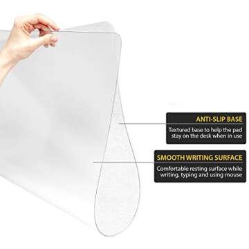 Awnour Clear Desk Protector - Transparent Desk Mat with Mouse Pad