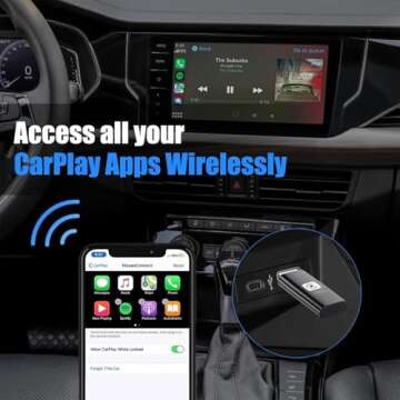 Mini Wireless Carplay Adapter for Apple, 2025 Stable Wireless carplay Adapter Smallest Fast Convert Factory Wired to Wireless CarPlay Dongle Cars for iOS
